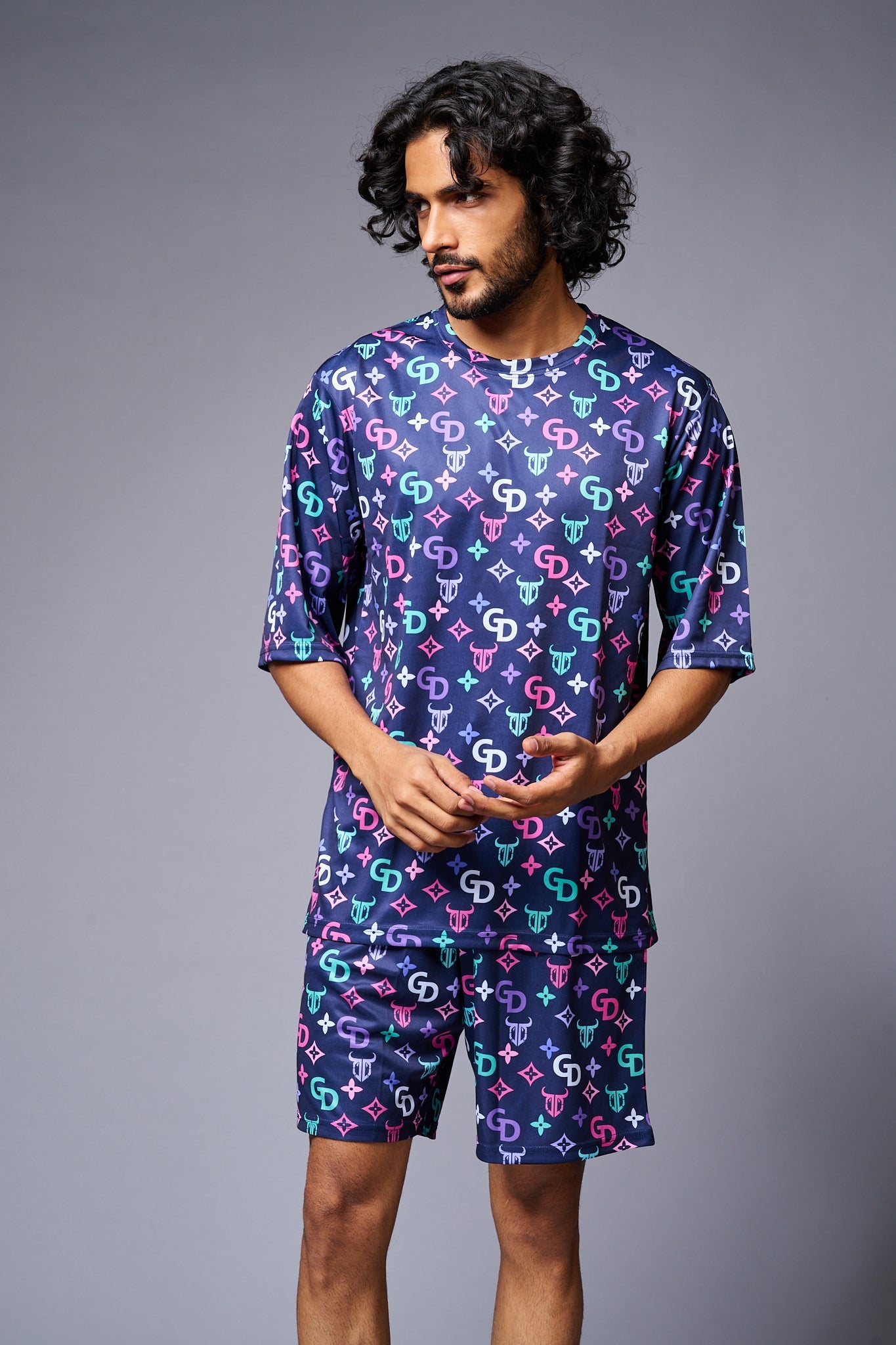 GD Gradient Printed Premium Co-ord Set for Men - Go Devil