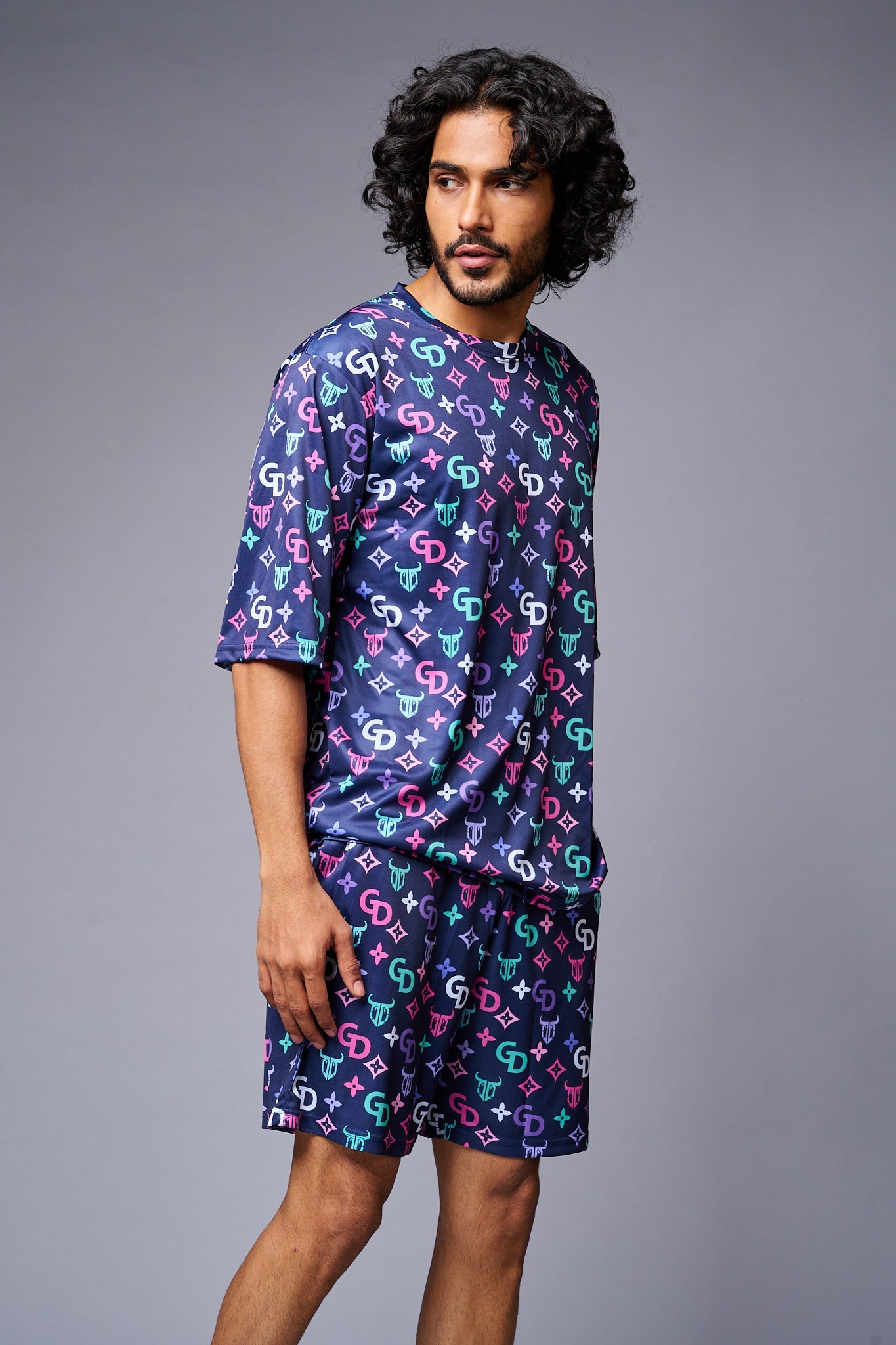 GD Gradient Printed Premium Co-ord Set for Men - Go Devil