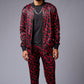 GD (in Red) with Logo Printed Black Bomber Style Jacket with Pant Co-ord Set for Men - Go Devil