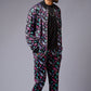 GD Logo Colourful Printed Black Bomber Style Jacket with Pant Co-ord Set for Men - Go Devil