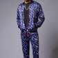 GD Logo Colourful Printed Black Bomber Style Jacket with Pant Co-ord Set for Men - Go Devil