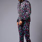 GD Logo Colourful Printed Black Bomber Style Jacket with Pant Co-ord Set for Men - Go Devil