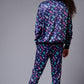 GD Logo Colourful Printed Blue Bomber Style Jacket with Pant Co-ord Set for Women - Go Devil