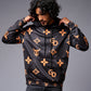 GD Logo (in orange) Printed Black Hoodie for Men - Go Devil