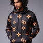 GD Logo (in orange) Printed Black Hoodie for Men - Go Devil