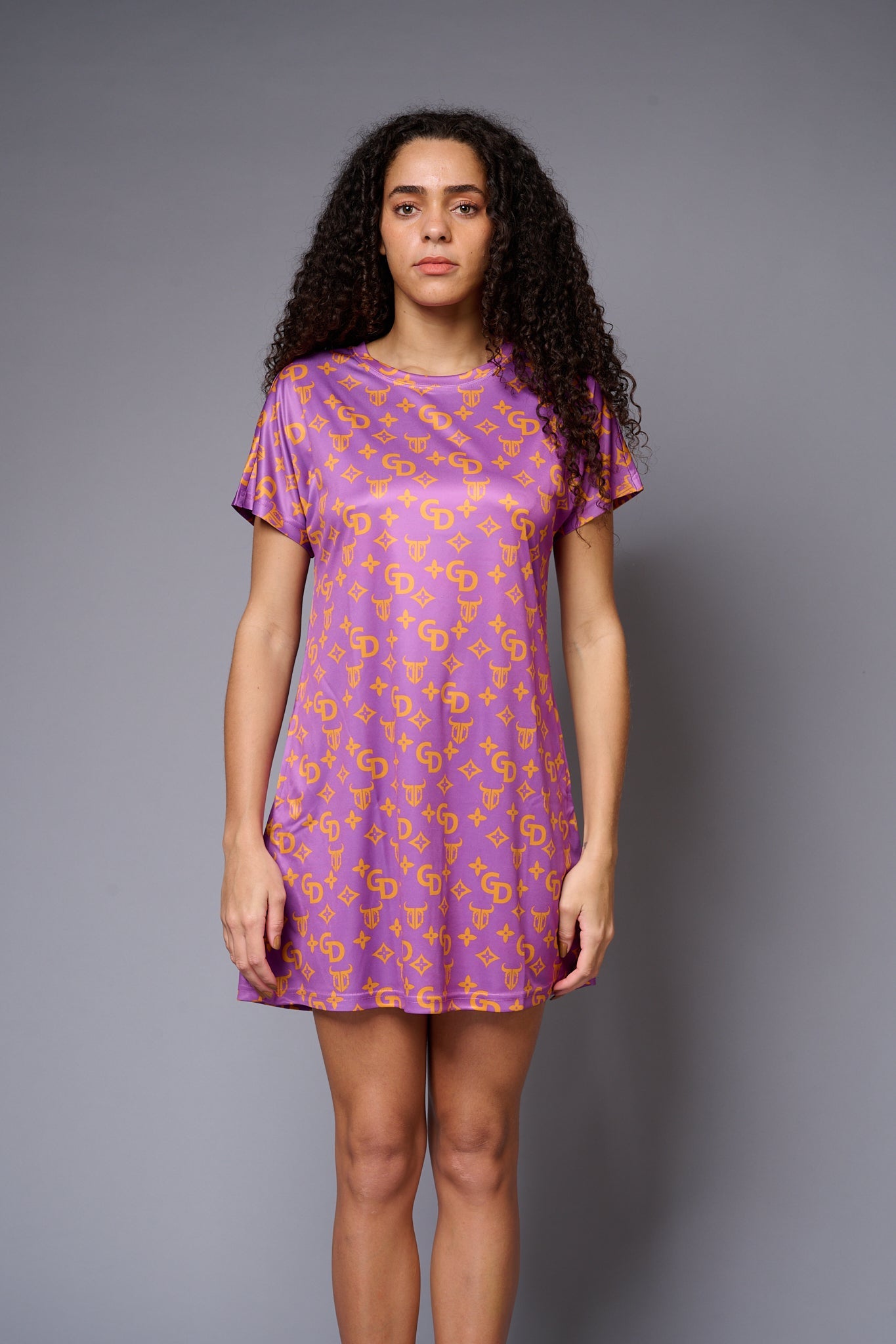 GD Logo (in orange) Printed Pink Dresses for Women - Go Devil
