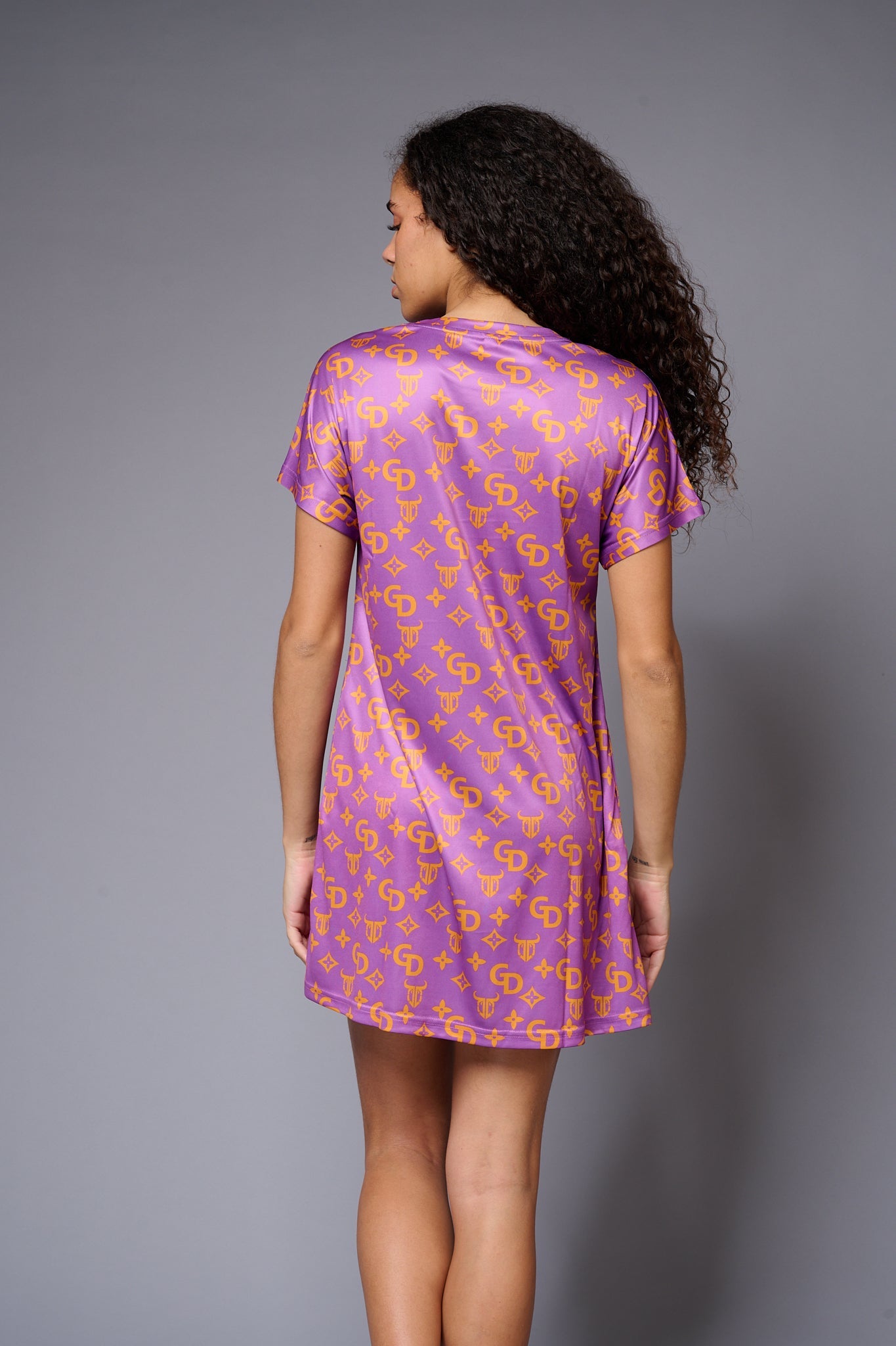 GD Logo (in orange) Printed Pink Dresses for Women - Go Devil