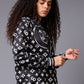 GD Printed Black Hoodie for Women - Go Devil
