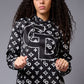 GD Printed Black Hoodie for Women - Go Devil