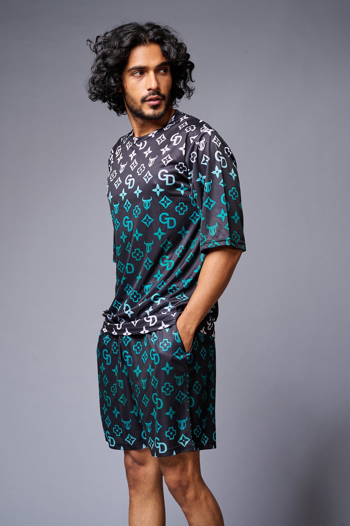 GD Printed Gradient Co-ord Set for Men - Go Devil