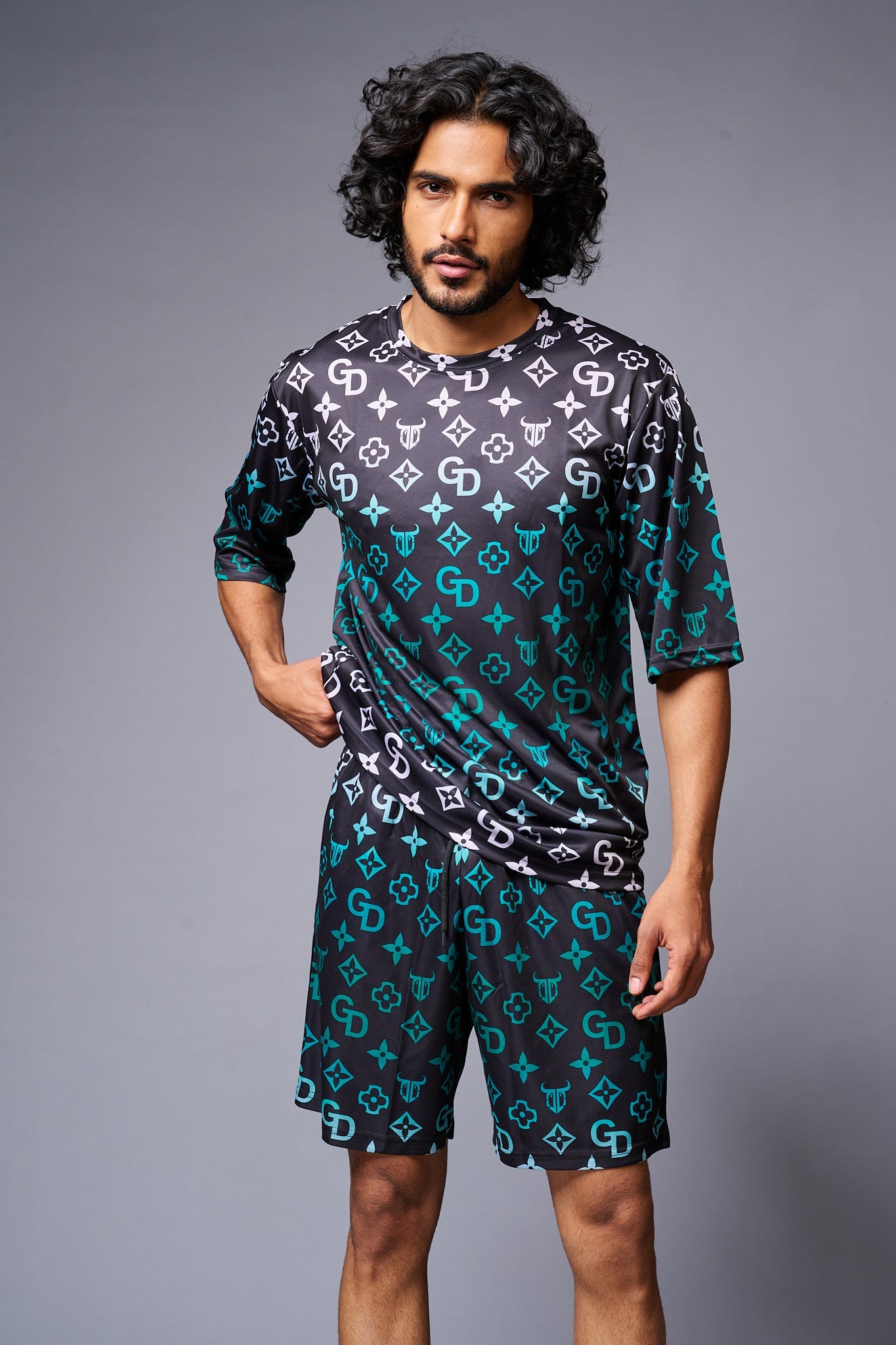 GD Printed Gradient Co-ord Set for Men - Go Devil