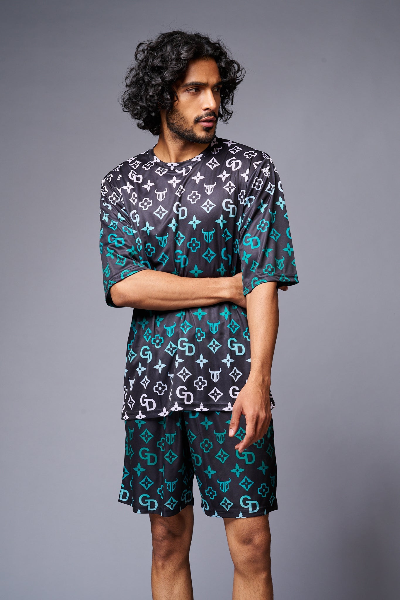 GD Printed Gradient Co-ord Set for Men - Go Devil