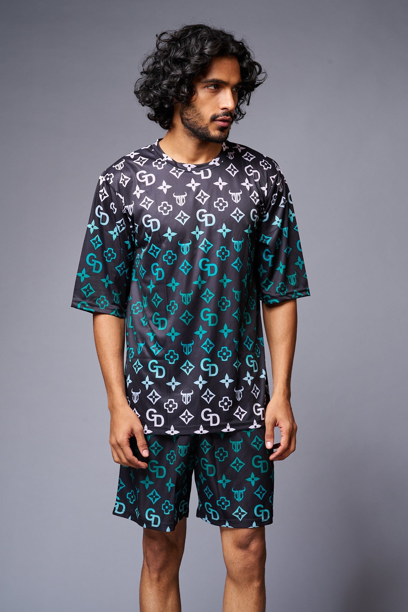 GD Printed Gradient Co-ord Set for Men - Go Devil