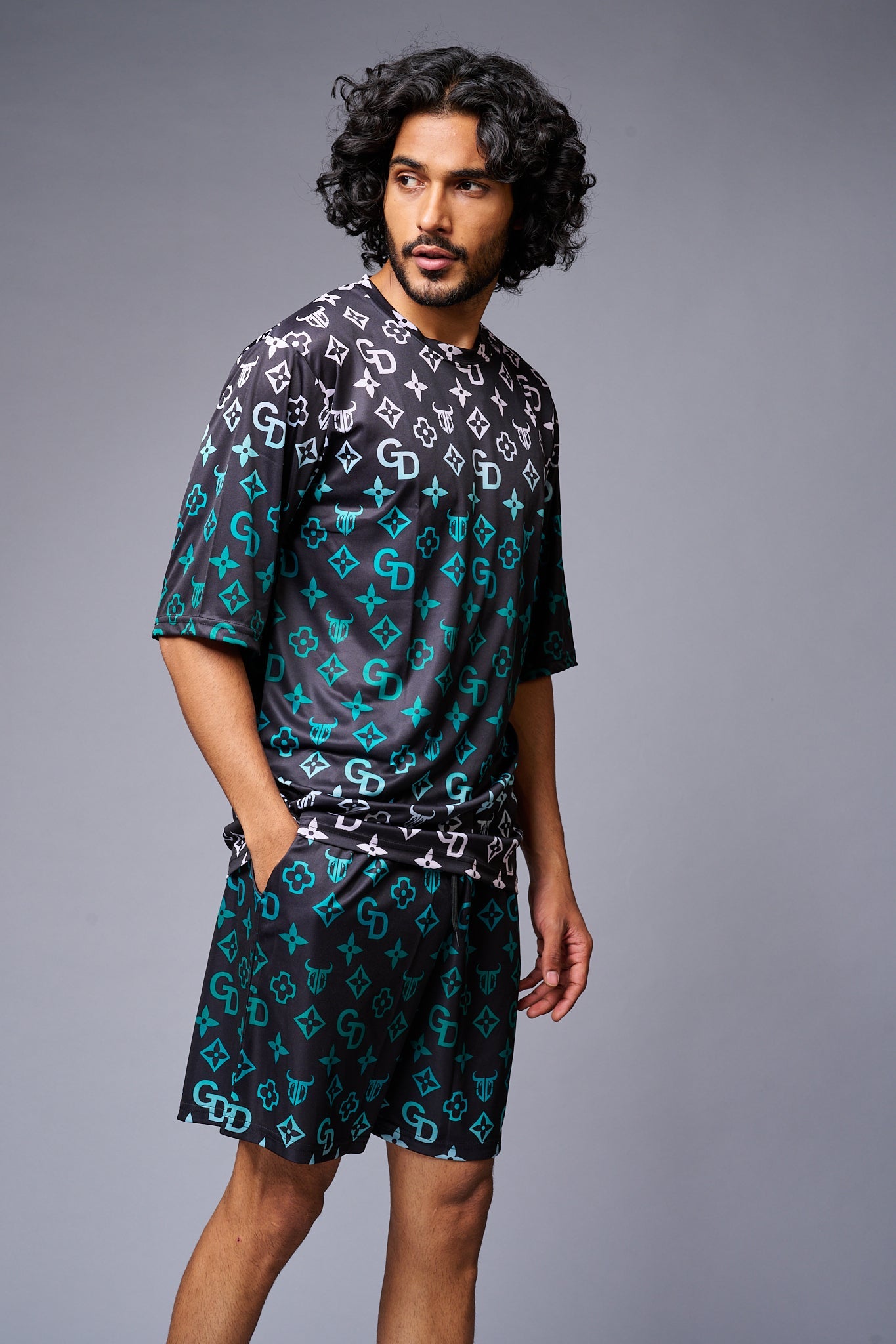 GD Printed Gradient Co-ord Set for Men - Go Devil