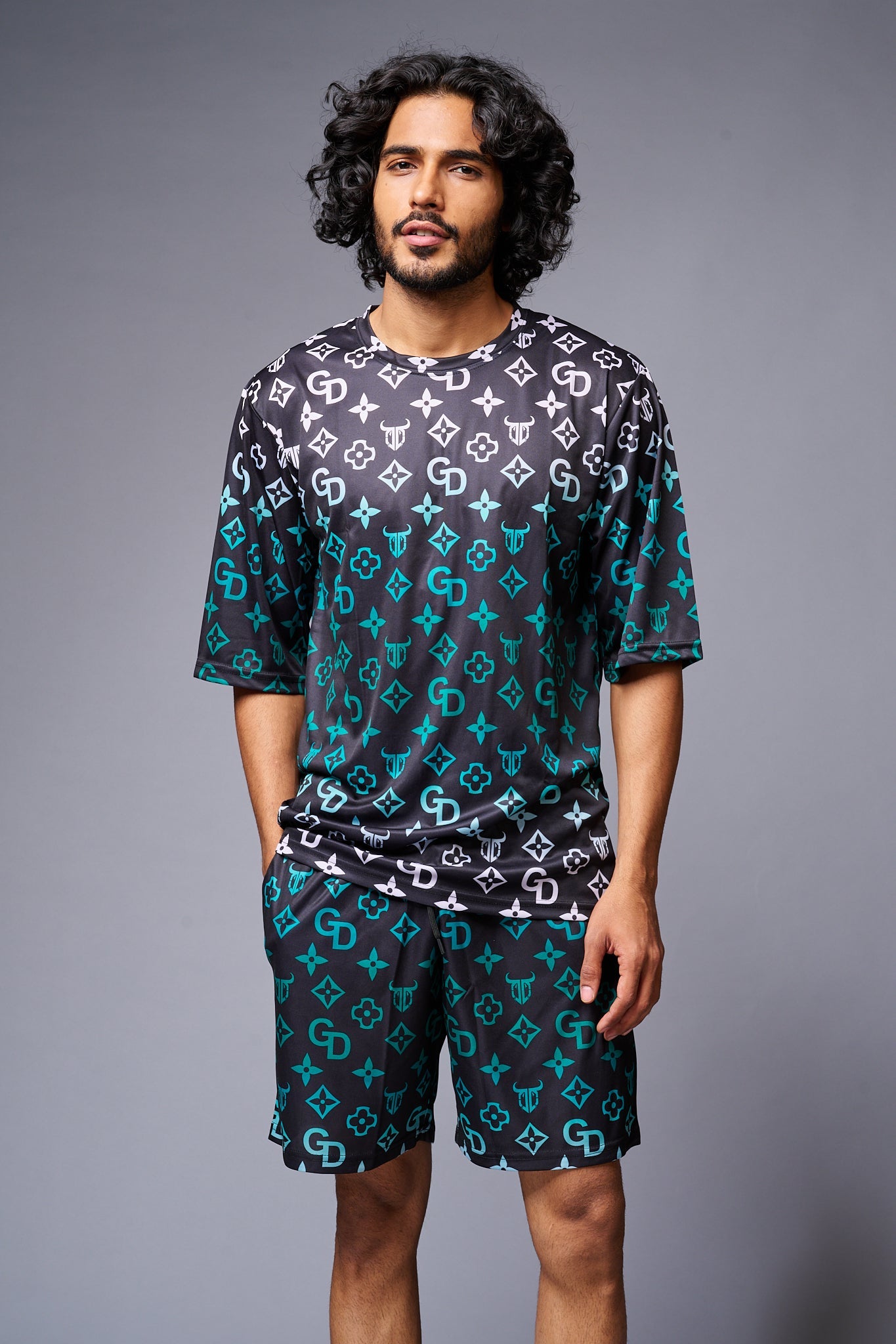 GD Printed Gradient Co-ord Set for Men - Go Devil