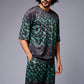 GD Printed (Green Gradient) Black Co-ord Set for Men - Go Devil