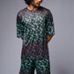 GD Printed (Green Gradient) Black Co-ord Set for Men - Go Devil