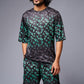 GD Printed (Green Gradient) Black Co-ord Set for Men - Go Devil