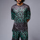 GD Printed (Green Gradient) Black Co-ord Set for Men - Go Devil