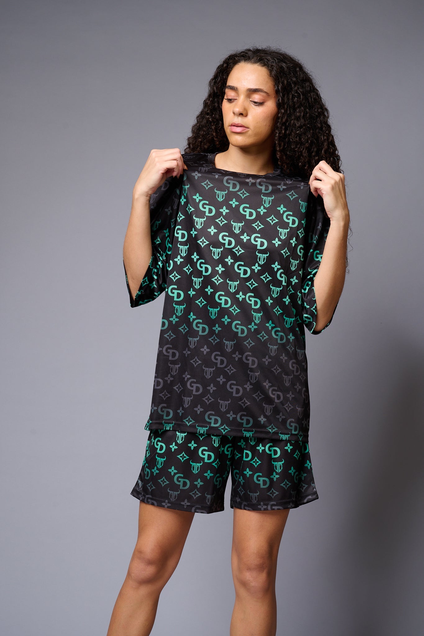GD Printed Green Gradient Co-ord Set for Women - Go Devil