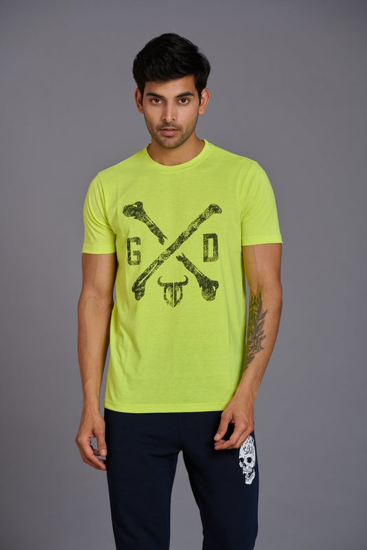 G/D Printed Green T-Shirt for Men - Go Devil