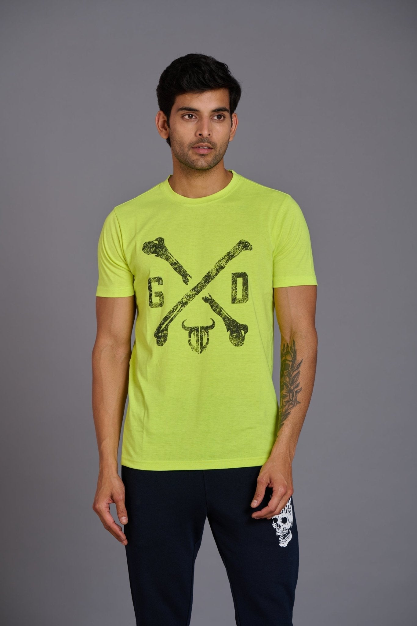 G/D Printed Green T-Shirt for Men - Go Devil