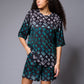 GD Printed (Green & Whtie) Black Co-ord Set for Women - Go Devil