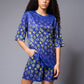 GD Printed (Yellow) Gradient Blue Co-ord Set for Women - Go Devil