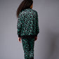 GD with Logo (in Green) Printed Black Bomber Jacket Style with Pants Co-ord Set for Women - Go Devil