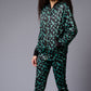 GD with Logo (in Green) Printed Black Bomber Jacket Style with Pants Co-ord Set for Women - Go Devil
