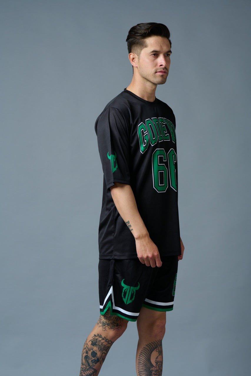 Go Devil 66 (in Green) Printed Black Polyester Co-ord Set for Men - Go Devil