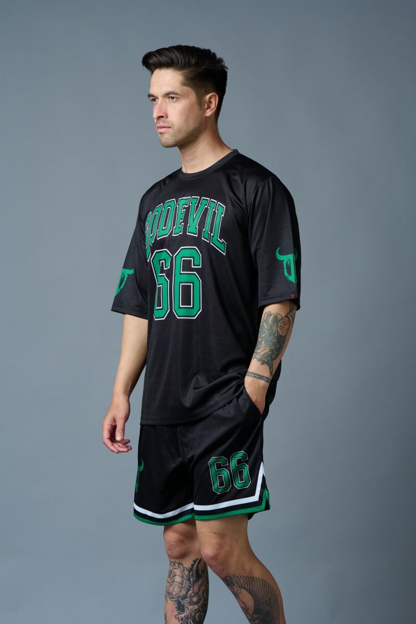 Go Devil 66 (in Green) Printed Black Polyester Co-ord Set for Men - Go Devil