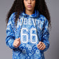 Go Devil 66 Paisely Design Printed Blue Hoodie for Women - Go Devil
