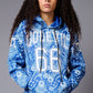 Go Devil 66 Paisely Design Printed Blue Hoodie for Women - Go Devil