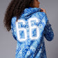 Go Devil 66 Paisely Design Printed Blue Hoodie for Women - Go Devil