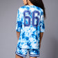 Go Devil 66 Printed Blue & White Tie Dye Co-ord Set for Women - Go Devil
