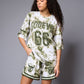 Go Devil 66 Printed Green & White Tie Dye Co-ord Set for Women - Go Devil