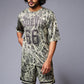 Go Devil 66 Printed Paisley Green & Black Co-ord Set for Men - Go Devil