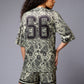 Go Devil 66 Printed Paisley Green & Black Co-ord Set for Women - Go Devil