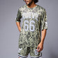 Go Devil 66 Printed Paisley Green & White Co-ord Set for Men - Go Devil