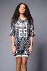 Go Devil 66 Printed Paisley White & Black Co-ord Set for Women - Go Devil