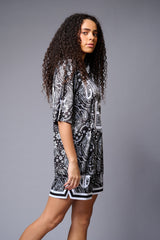 Go Devil 66 Printed Paisley White & Black Co-ord Set for Women - Go Devil