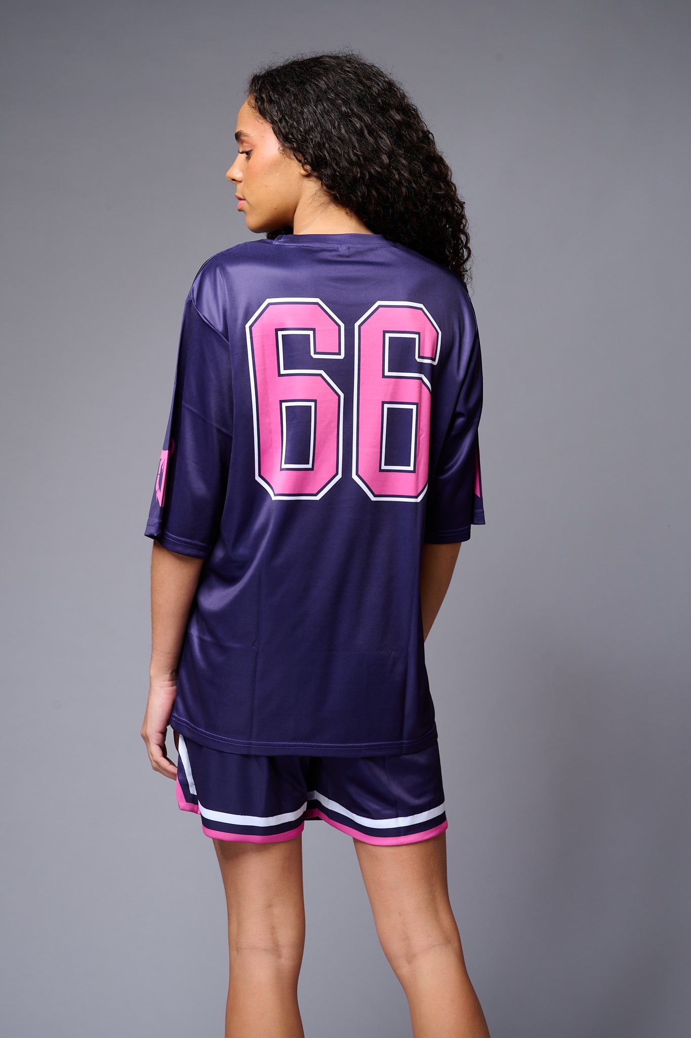 Go Devil 66 Printed Pink & Blue Co-ord Set for Women - Go Devil