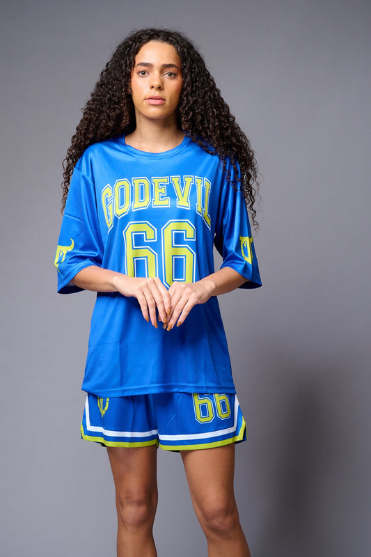 Go Devil 66 Printed Premium Blue Co-ord Set for Women - Go Devil