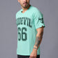 Go Devil 66 Printed V Neck Sea Green Oversized T-Shirt for Men - Go Devil