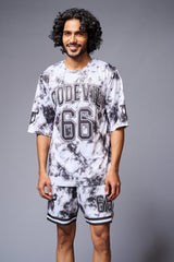 Go Devil 66 Printed White & Black Tie Dye Co-ord Set for Men - Go Devil