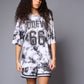 Go Devil 66 Printed White & Black Tie Dye Co-ord Set for Women - Go Devil