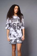 Go Devil 66 Printed White & Black Tie Dye Co-ord Set for Women - Go Devil