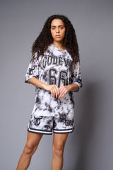 Go Devil 66 Printed White & Black Tie Dye Co-ord Set for Women - Go Devil