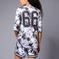 Go Devil 66 Printed White & Black Tie Dye Co-ord Set for Women - Go Devil